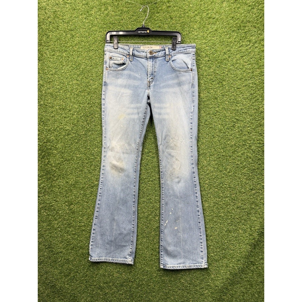 Levis 518 Jeans Womens 11 Jr Super Low Bootcut Light Wash Denim Y2K Casual